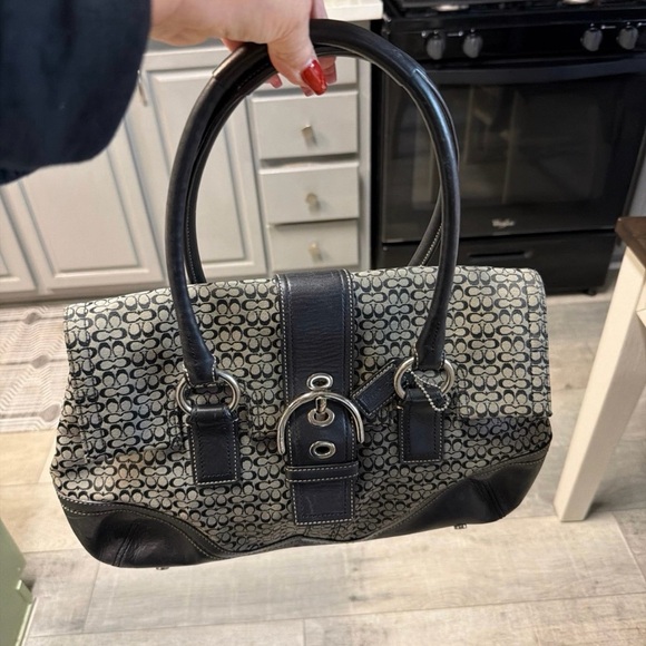 Handbags - Elegant Black and Gray Women's Handbag